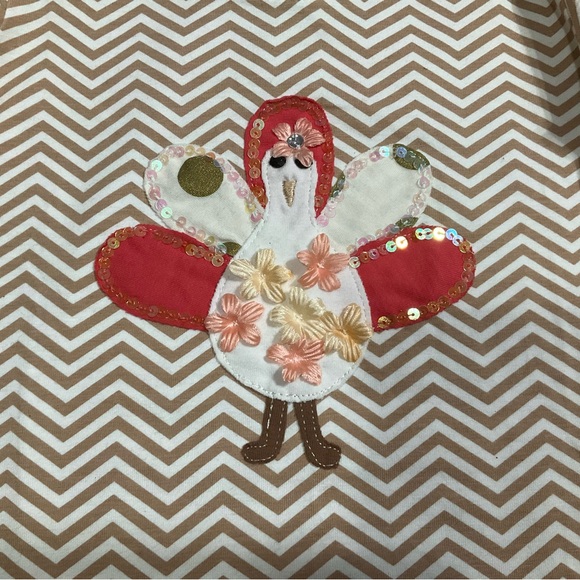 Haven Girl girls coral orange pink tank ivory Thanksgiving turkey dress 3 - Picture 2 of 5